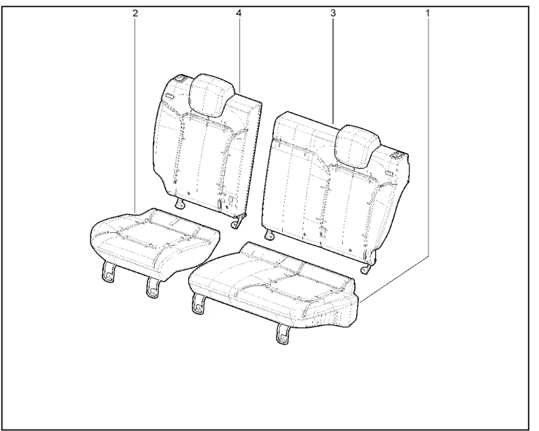 Подушка, спинка задних сидений (40/60 2 подголовника)