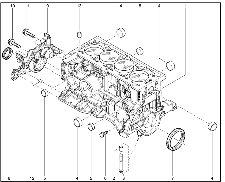 Блок цилиндров (K7M)