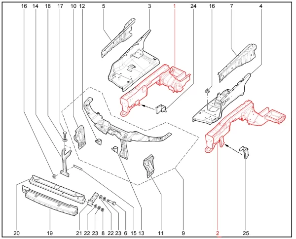 Лонжерон передний для Lada Niva Travel 1.8л