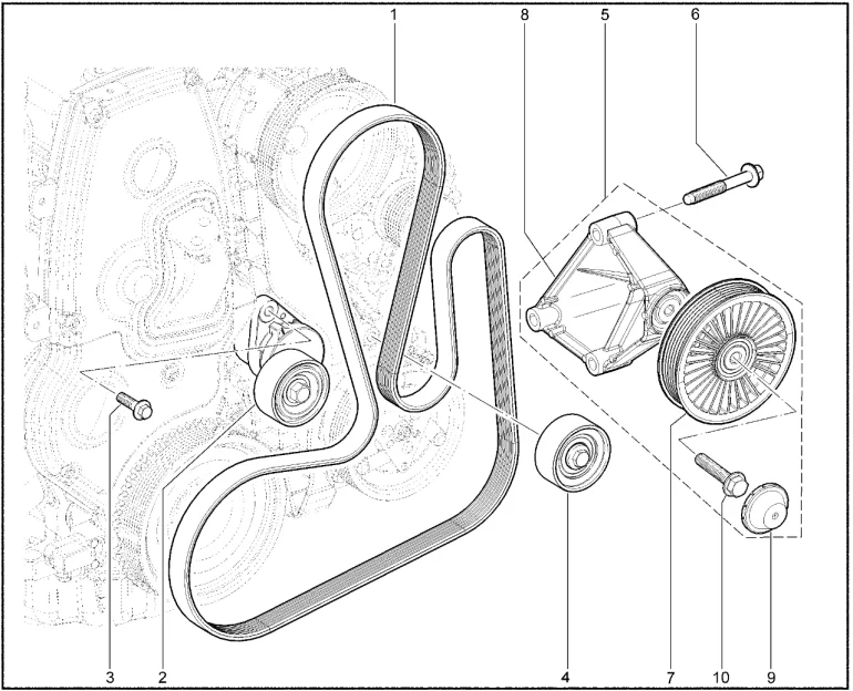 Ремень привода вспомогательных агрегатов (P3M с ГУР)