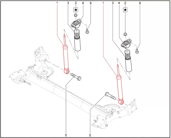 Амортизатор задней подвески в сборе для Lada Vesta, Sport, SportLine, Aura