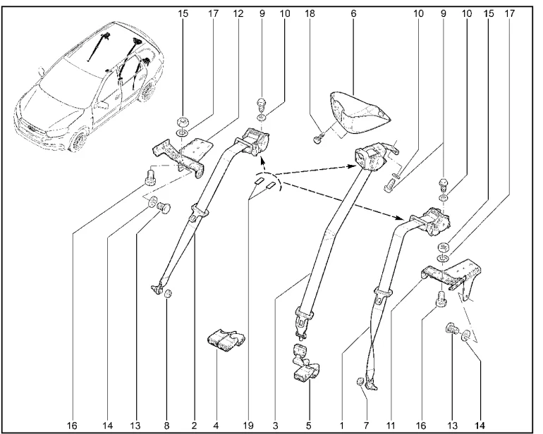 Ремни безопасности задние (универсал)