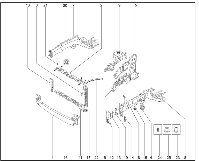 Элементы кузова нижние передние для XCITE X-Cross 7, Chery Tiggo 7 Pro