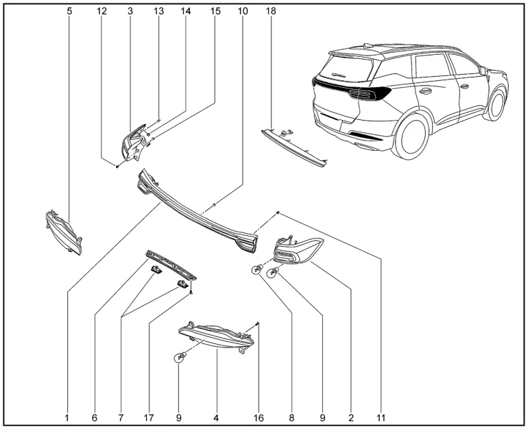 Фонари задние для XCITE X-Cross 7, Chery Tiggo 7 Pro