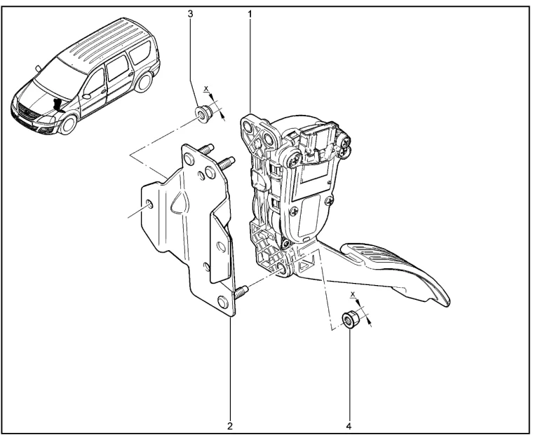 Педаль акселератора (K4M - E-5)