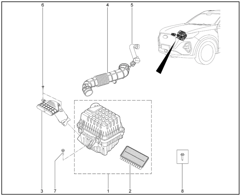 Фильтр воздушный для XCITE X-Cross 7, Chery Tiggo 7 Pro