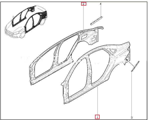 Панель боковины кузова наружная для Lada Vesta седан