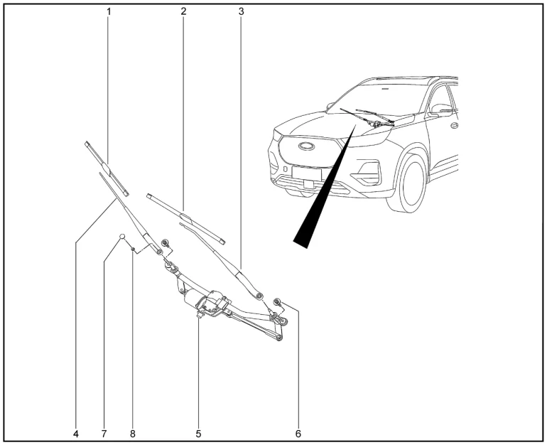 Стеклоочиститель передний для XCITE X-Cross 8, Chery Tiggo 8 Pro