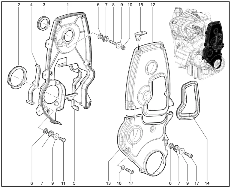 Крышки защитные ремня ГРМ (P3M)