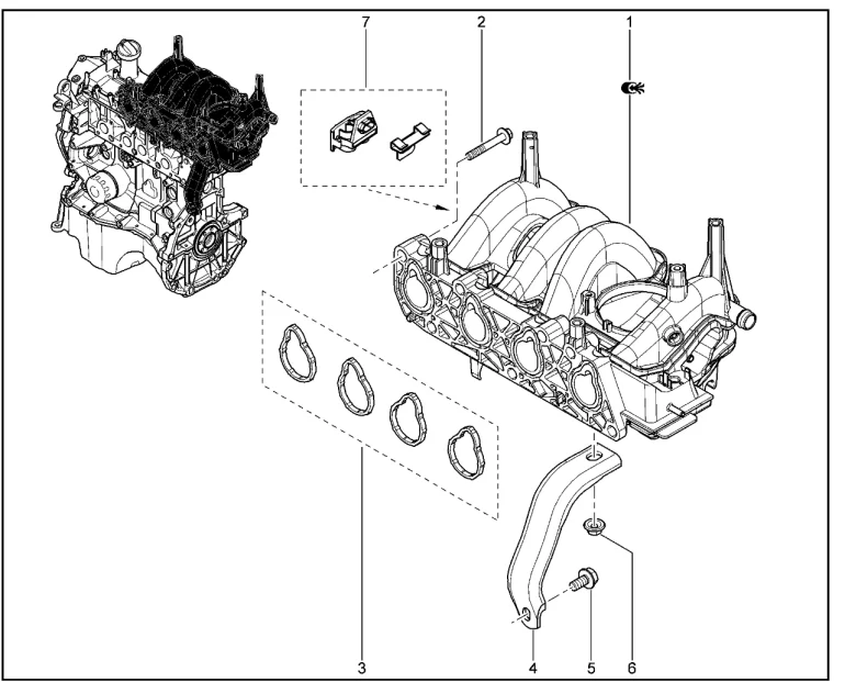 Модуль впуска (коллектор впускной) (K7M)
