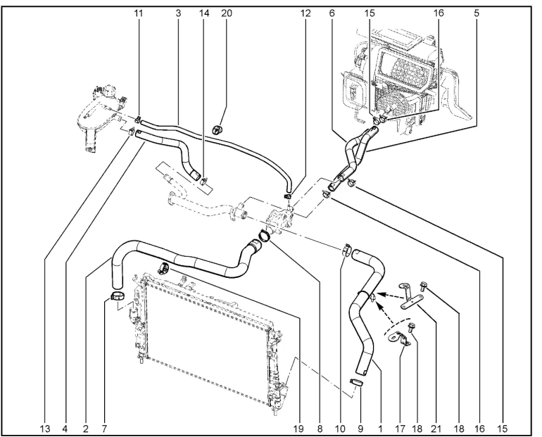 Шланги системы охлаждения двигателя (P3M,P4M)