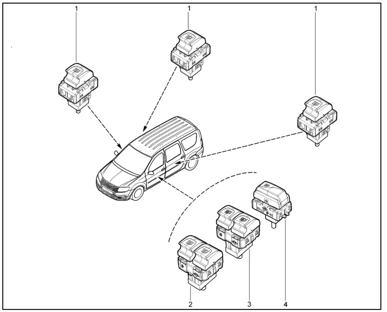 Переключатели стеклоподъемников (FL)