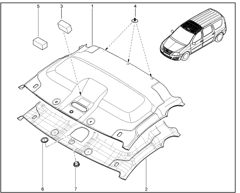 Обивка крыши (фургон)