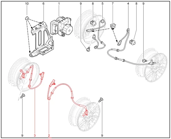 Датчик скорости вращения колес передний для Lada Iskra