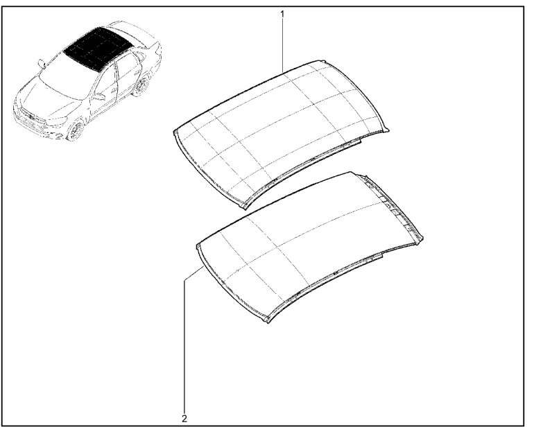 Панель крыши (седан, лифтбек)