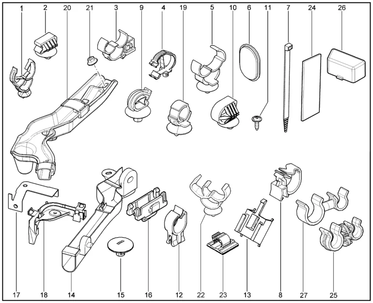 Элементы крепления жгутов