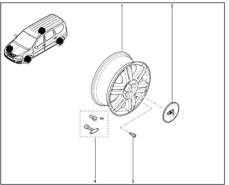 Диск колеса (литой)15" Бран
