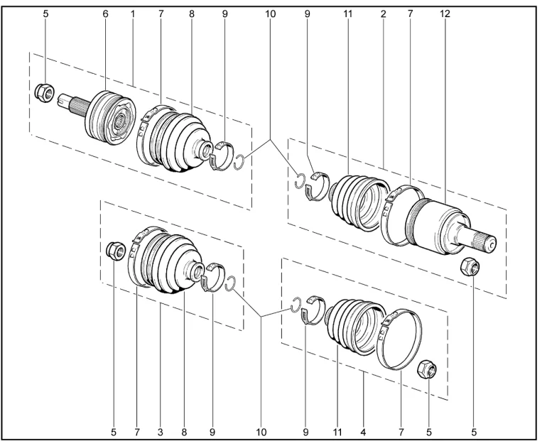 Комплекты шарниров привода (BVM5,BVR5)