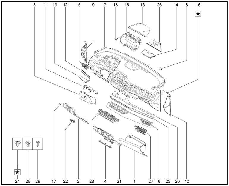 Панель приборов Е1, Е2 для XCITE X-Cross 8, Chery Tiggo 8 Pro