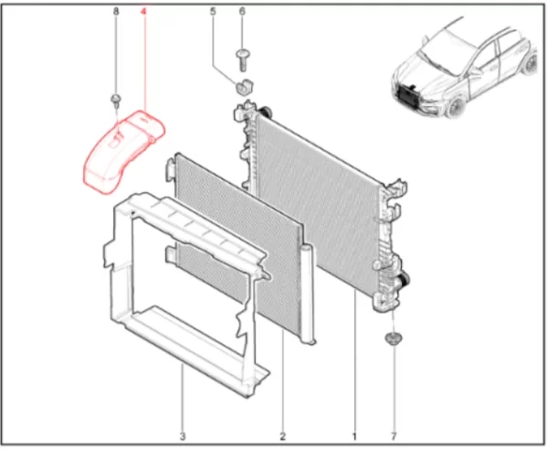 Воздухозаборник двигателя для Lada Iskra