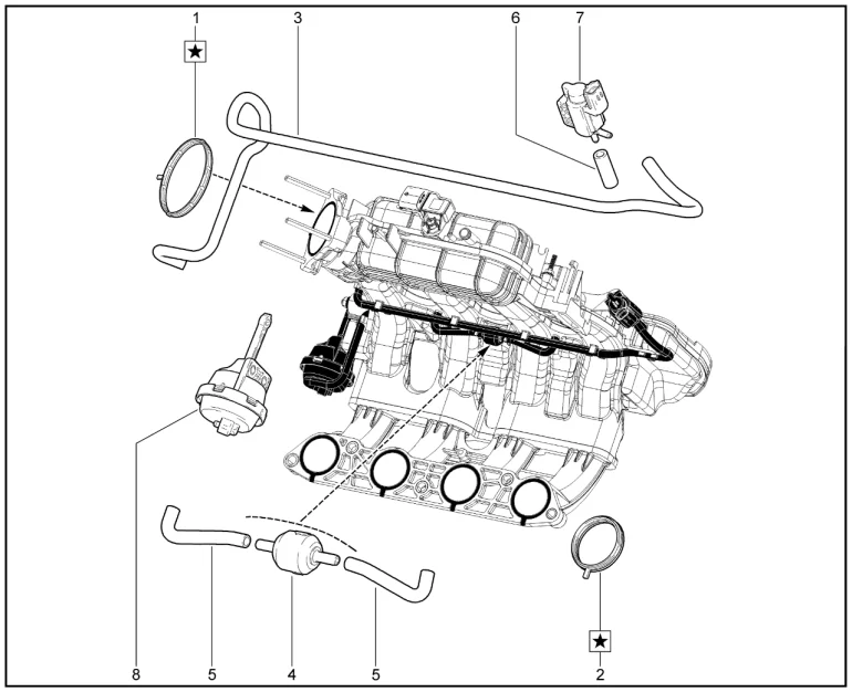 Модуль впуска (Р4М)(деталировка)