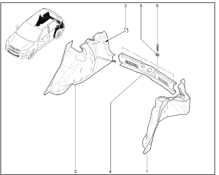 Обивка арки боковины и задка (хэтчбек)