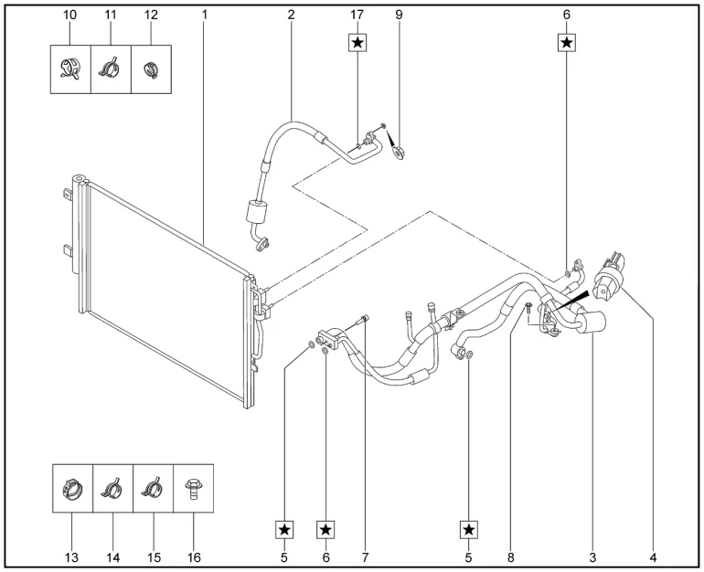 Трубопровод, шланги кондиционера для XCITE X-Cross 8, Chery Tiggo 8 Pro