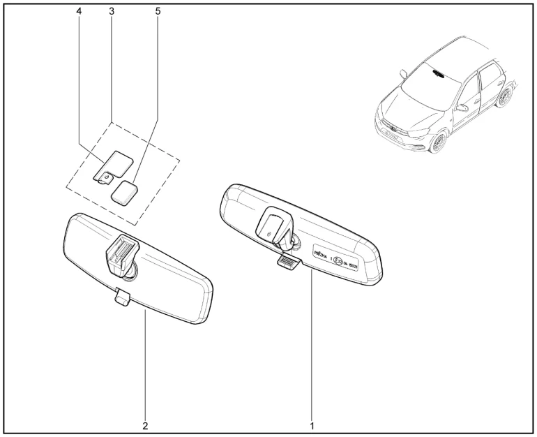 Зеркало внутреннее(учебный автомобиль)