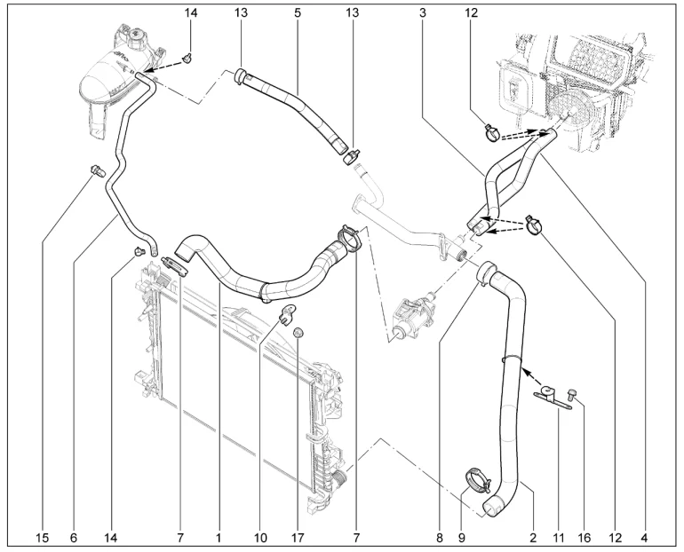 Шланги системы охлаждения двигателя (P3M,P4M)(FL)