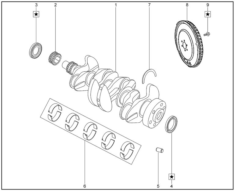Вал коленчатый, диск приводной, вкладыши для XCITE X-Cross 7, Chery Tiggo 7 Pro
