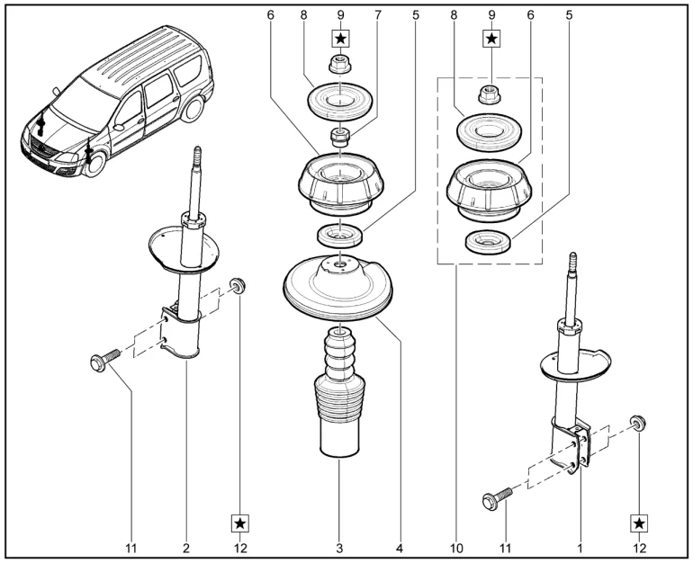 Стойки передней подвески телескопические