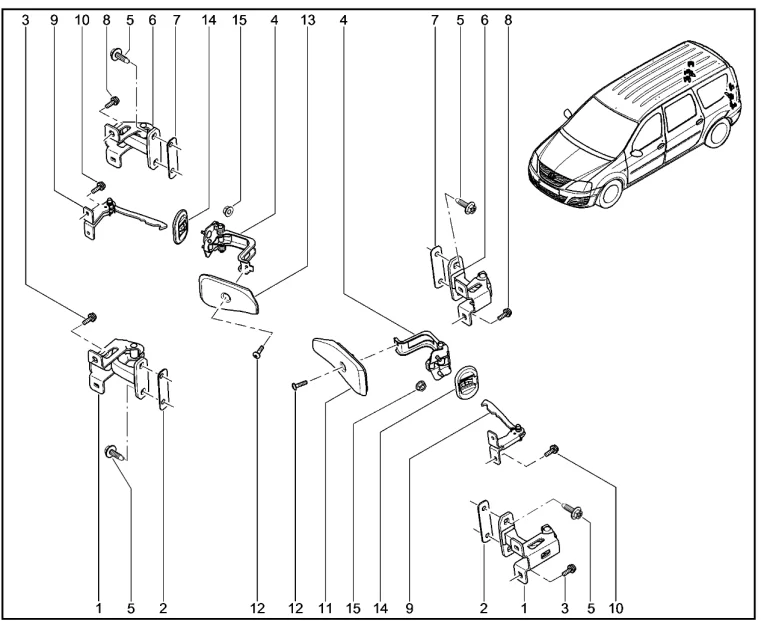 Петли двери задка