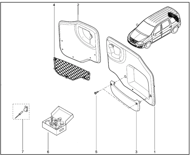 Обивка двери задка