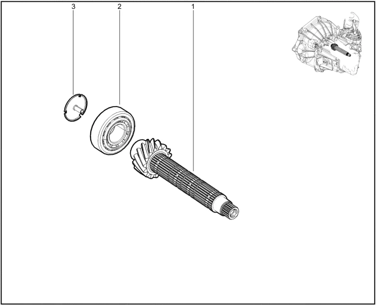 Вал коробки передач вторичный