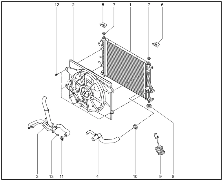 Радиатор охлаждения двигателя для XCITE X-Cross 8, Chery Tiggo 8 Pro