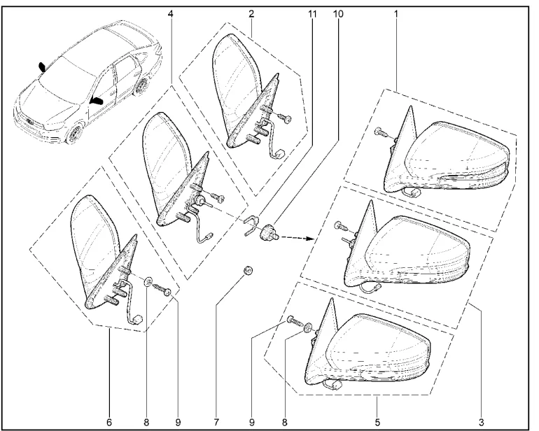 Зеркала заднего вида наружные с электоприводом до 30.07.2018