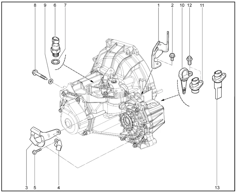 Элементы коробки передач (наружные)(КПП механическая 5 ст.)