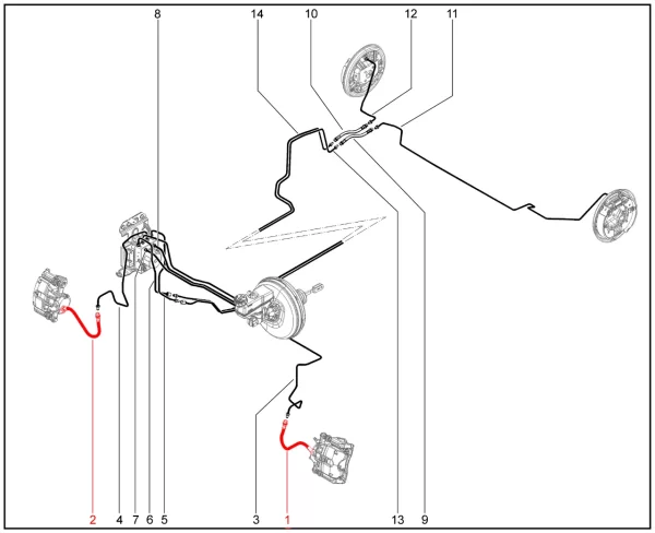 Шланг гибкий переднего тормоза для Lada Iskra