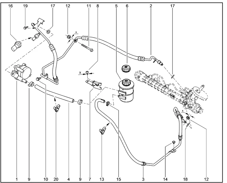 Система гидроусилителя рулевого управления (K7M с КУ)