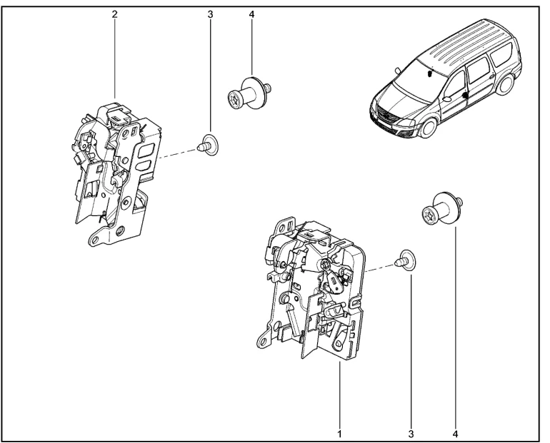 Замки дверей передних (механические)