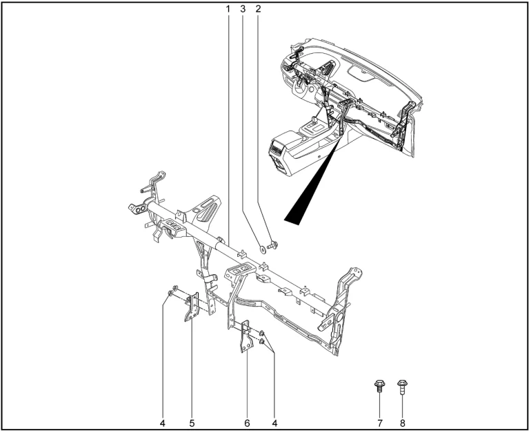 Поперечина панели приборов для XCITE X-Cross 7, Chery Tiggo 7 Pro