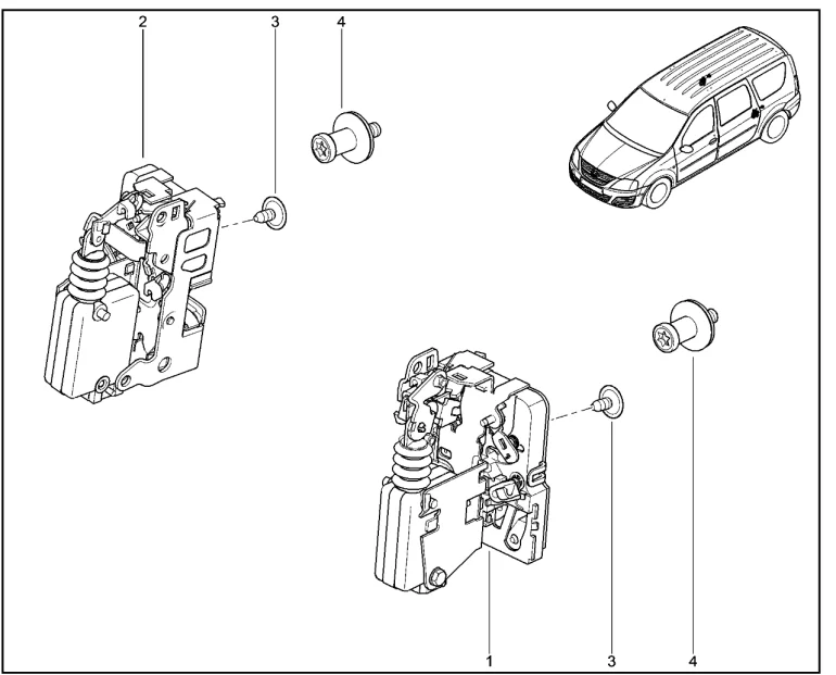 Замки дверей задних (электрические)