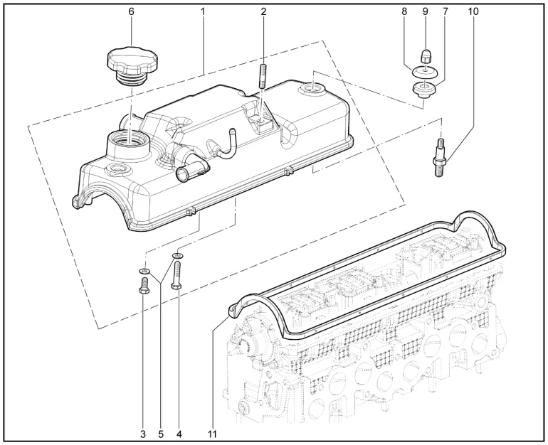 Крышка головки блока цилиндров (дв. 8 кл. - 11186,11189)