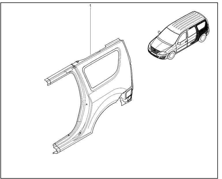 Панели боковины кузова задние левые