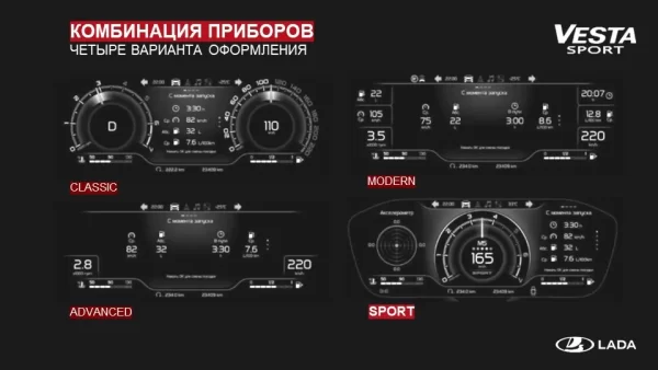 Прошивка комбинации приборов (под спортивную версию) Lada Vesta NG