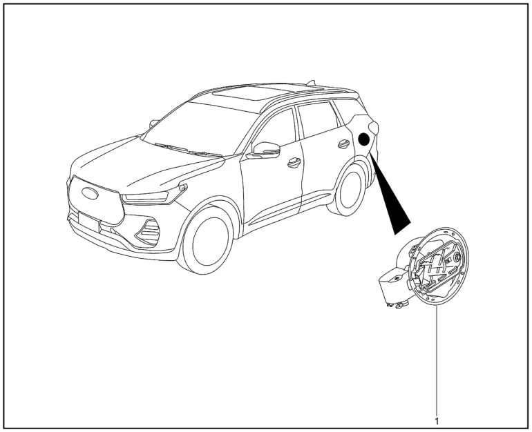 Крышка люка топливного бака для XCITE X-Cross 7, Chery Tiggo 7 Pro