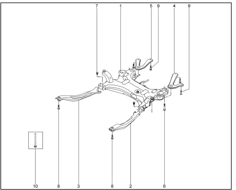 Подрамник для XCITE X-Cross 8, Chery Tiggo 8 Pro