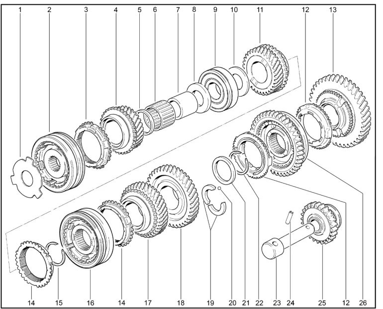 Шестерни коробки передач (2180,2181,2182)