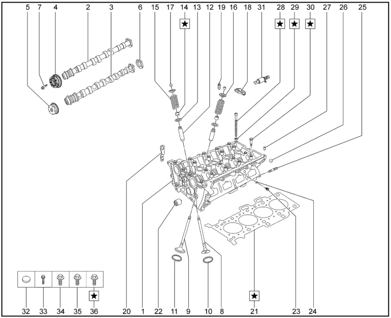 Головка блока цилиндров, клапаны, распредвалы для XCITE X-Cross 7, Chery Tiggo 7 Pro