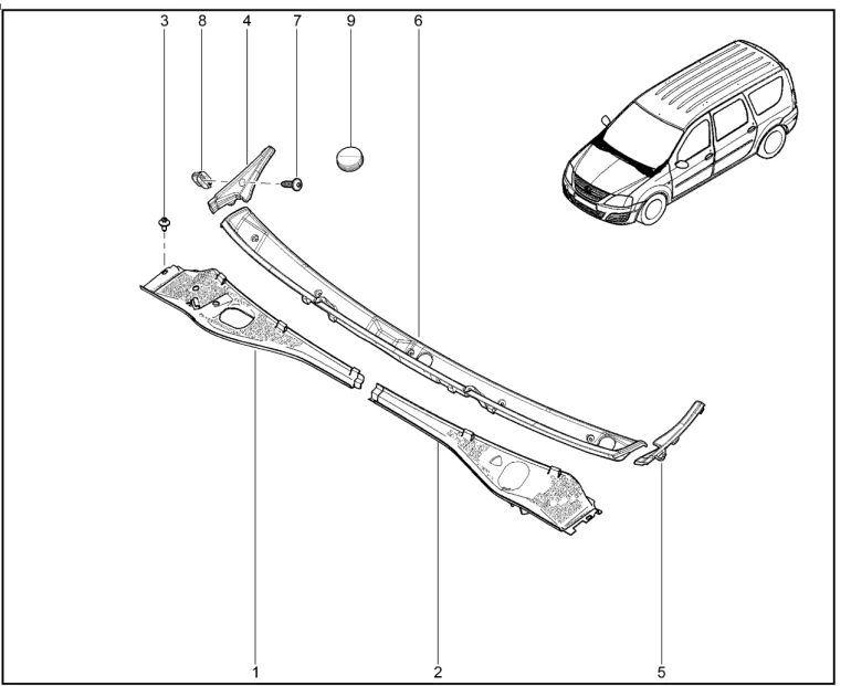 Накладка рамы ветрового окна (FL)